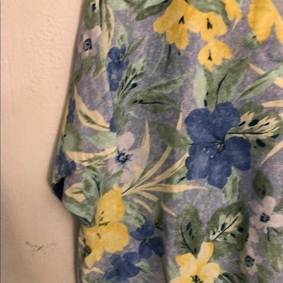 Dilly Scrub Top Women’s Size XL Made IN U.S.A V-Neck Pullover Blue Yellow - Picture 4 of 12